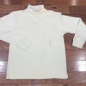 NWT Gap Kids Cream Featherweight Turtleneck Long Sleeve Tee Size L (10)